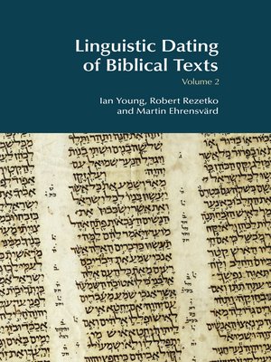 cover image of Linguistic Dating of Biblical Texts